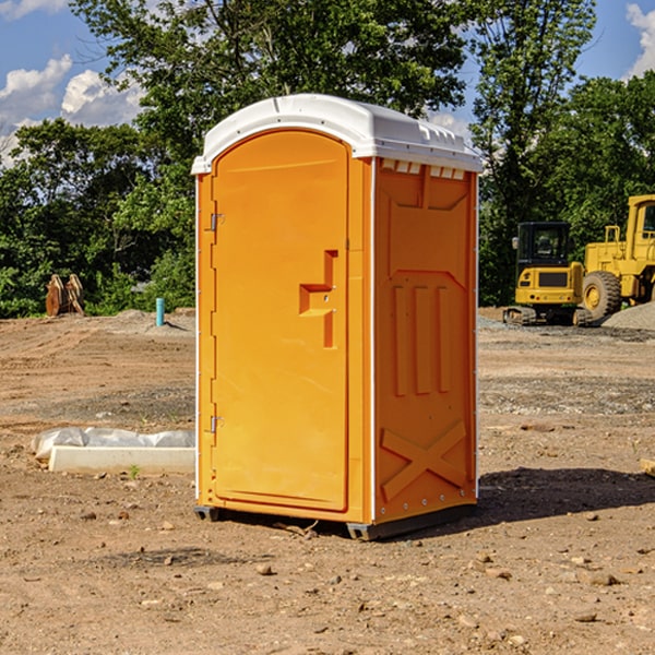 how often are the porta potties cleaned and serviced during a rental period in Jones LA